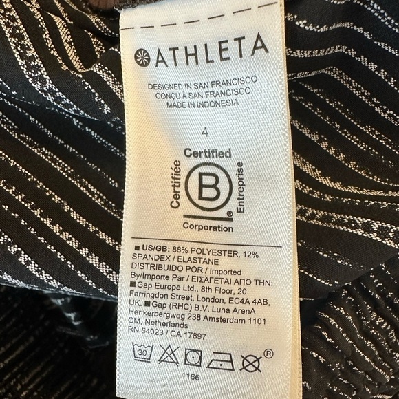 Athleta High Rise Arrival Pants in Amara Stripe Black 4 - Picture 9 of 10